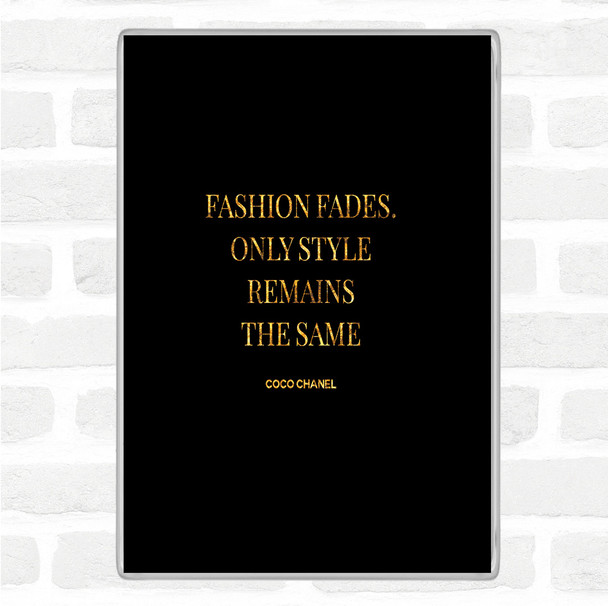 Black Gold Coco Chanel Fashion Fades Quote Jumbo Fridge Magnet