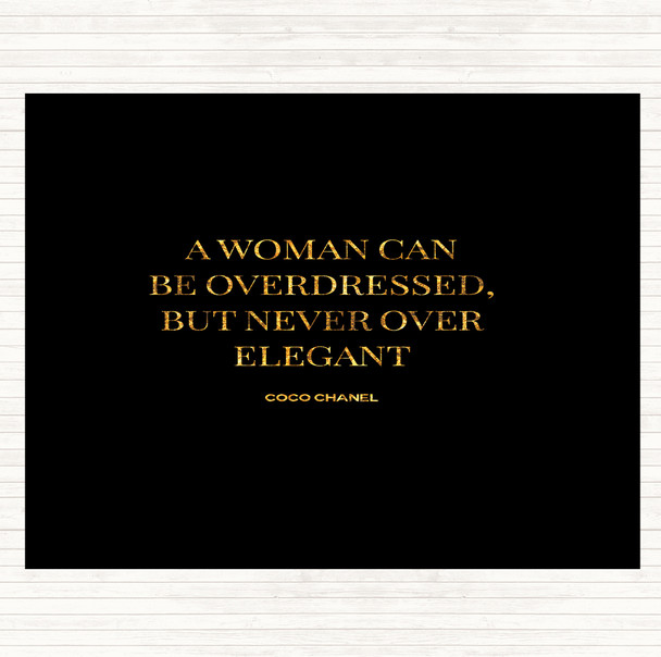 Black Gold Coco Chanel Over Elegant Quote Mouse Mat Pad