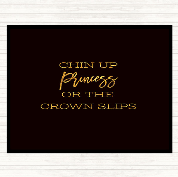 Black Gold Crown Slips Quote Mouse Mat Pad