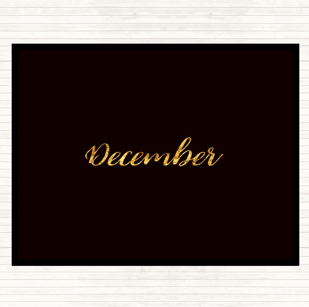Black Gold December Quote Mouse Mat Pad
