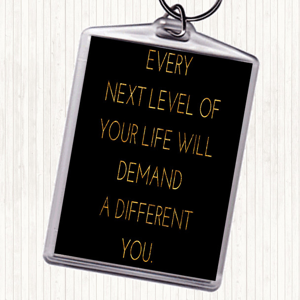 Black Gold Demand A Different You Quote Bag Tag Keychain Keyring