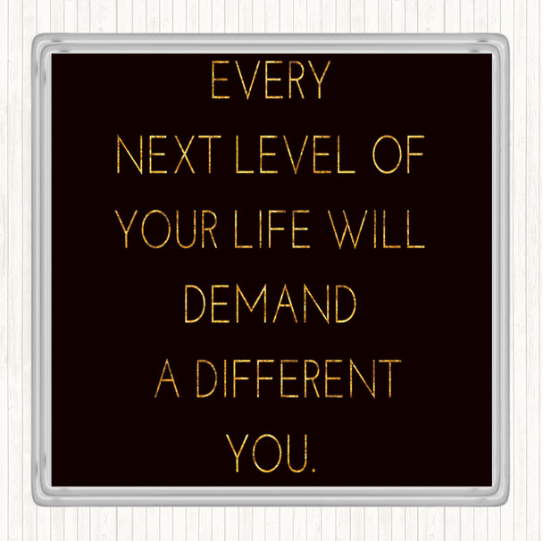 Black Gold Demand A Different You Quote Drinks Mat Coaster