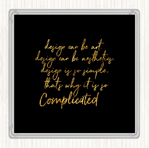 Black Gold Design Can Be Art Quote Drinks Mat Coaster