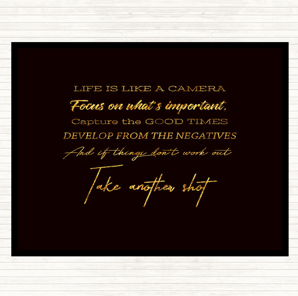 Black Gold Develop From Negatives Quote Mouse Mat Pad