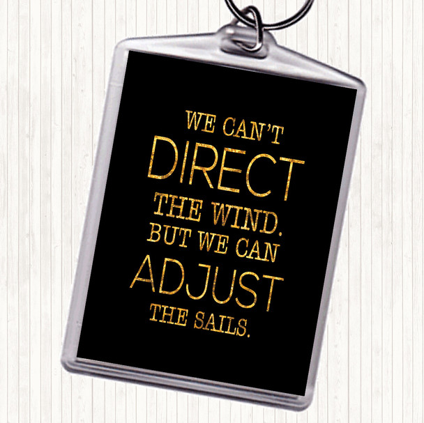 Black Gold Direct Wind Adjust Sails Quote Bag Tag Keychain Keyring