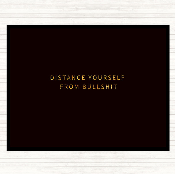 Black Gold Distance Yourself Quote Mouse Mat Pad