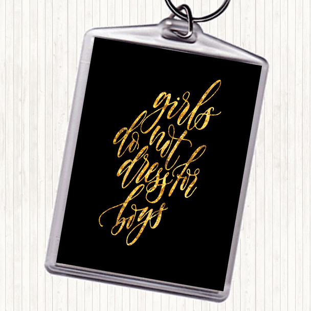 Black Gold Dress For Boys Quote Bag Tag Keychain Keyring