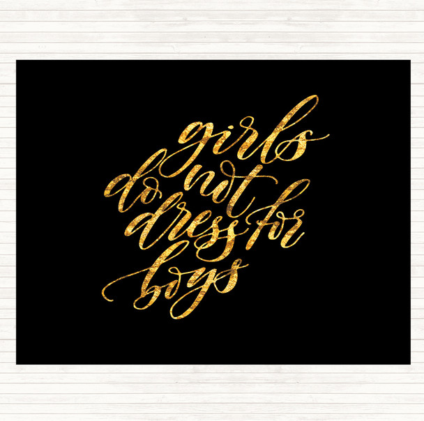 Black Gold Dress For Boys Quote Dinner Table Placemat