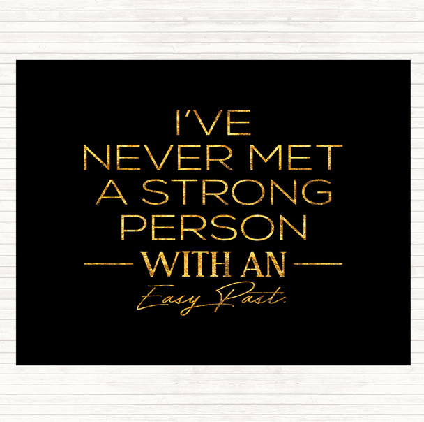 Black Gold Easy Past Quote Dinner Table Placemat