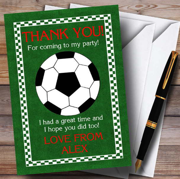 Grass Football Party Thank You Cards
