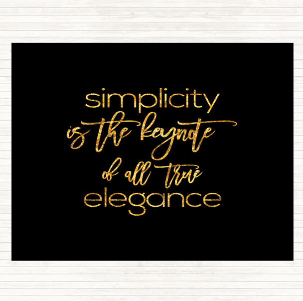 Black Gold Elegance Quote Mouse Mat Pad