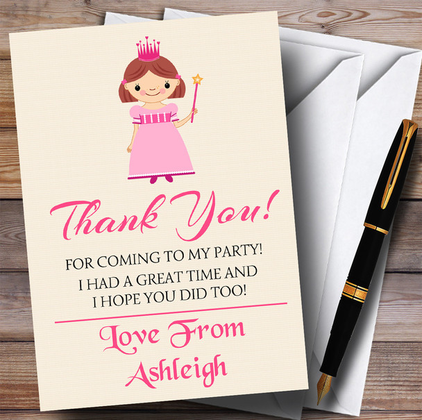 Pink Princess With Wand Party Thank You Cards