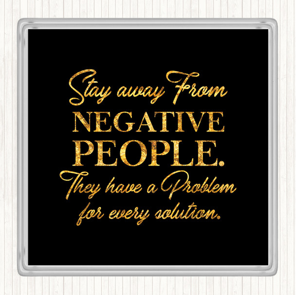 Black Gold Every Solution Quote Drinks Mat Coaster