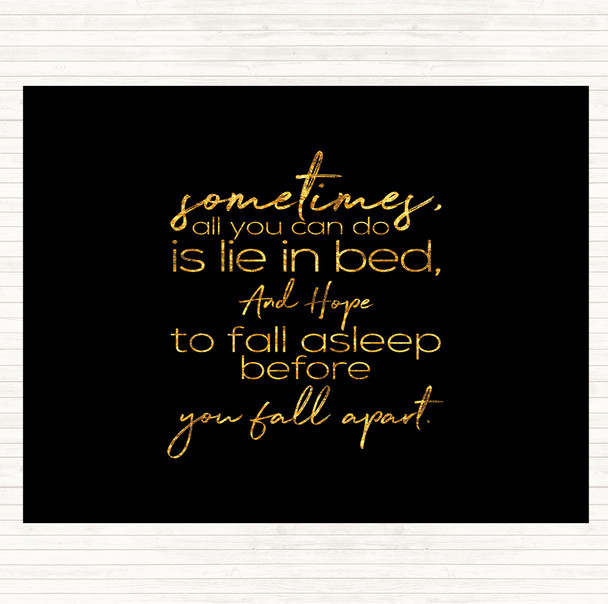 Black Gold Fall Apart Quote Dinner Table Placemat