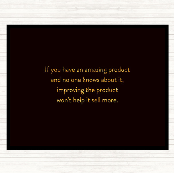 Black Gold Amazing Product Quote Mouse Mat Pad