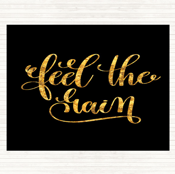 Black Gold Feel The Gain Quote Mouse Mat Pad