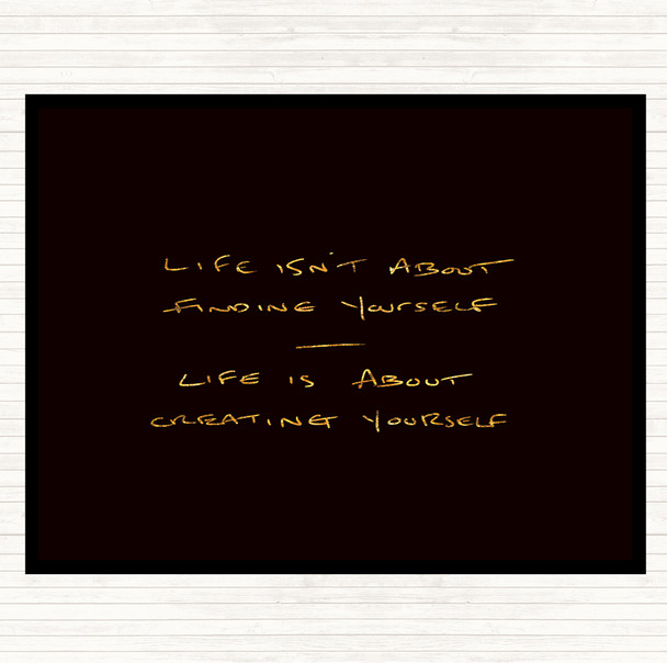 Black Gold Finding Yourself Quote Mouse Mat Pad