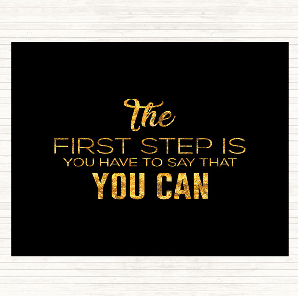 Black Gold First Step Quote Mouse Mat Pad