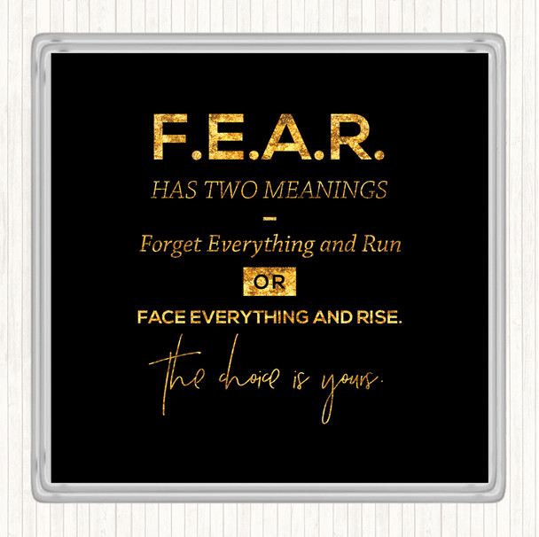 Black Gold Forget Everything Quote Drinks Mat Coaster