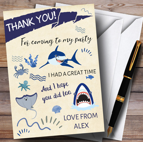 Under The Sea Vintage Party Thank You Cards