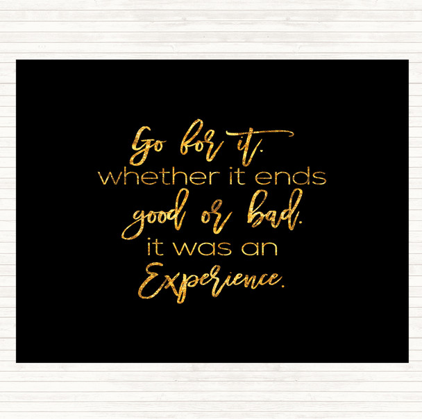 Black Gold Go For It Quote Mouse Mat Pad