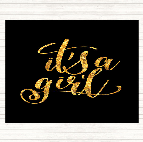 Black Gold A Girl Quote Dinner Table Placemat