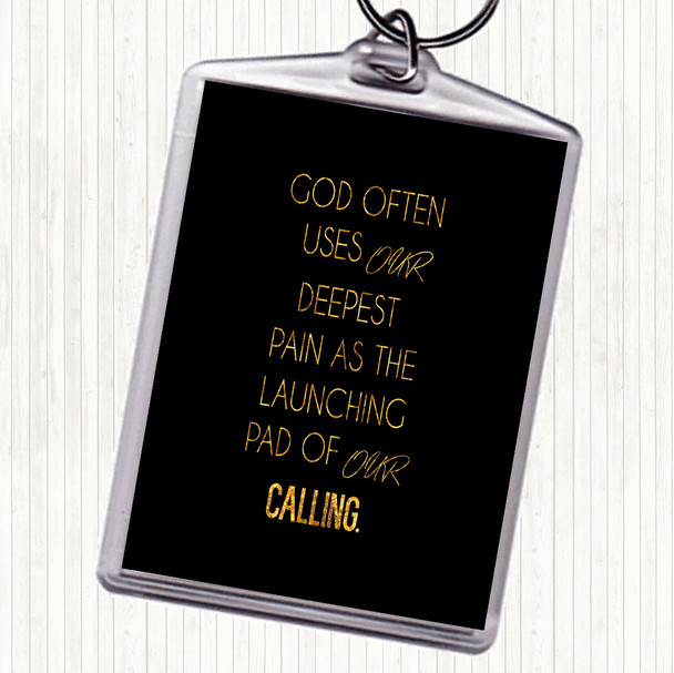 Black Gold God Often Uses Quote Bag Tag Keychain Keyring