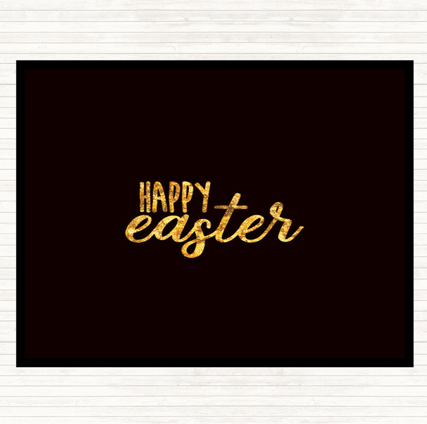 Black Gold Happy Easter Quote Mouse Mat Pad