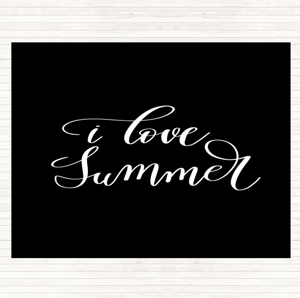 Black White I Love Summer Quote Dinner Table Placemat