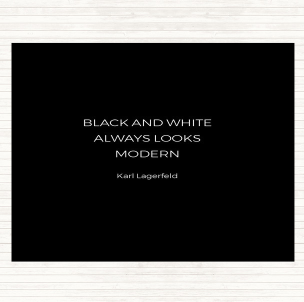 Black White Karl Lagerfield Black And White Quote Mouse Mat Pad