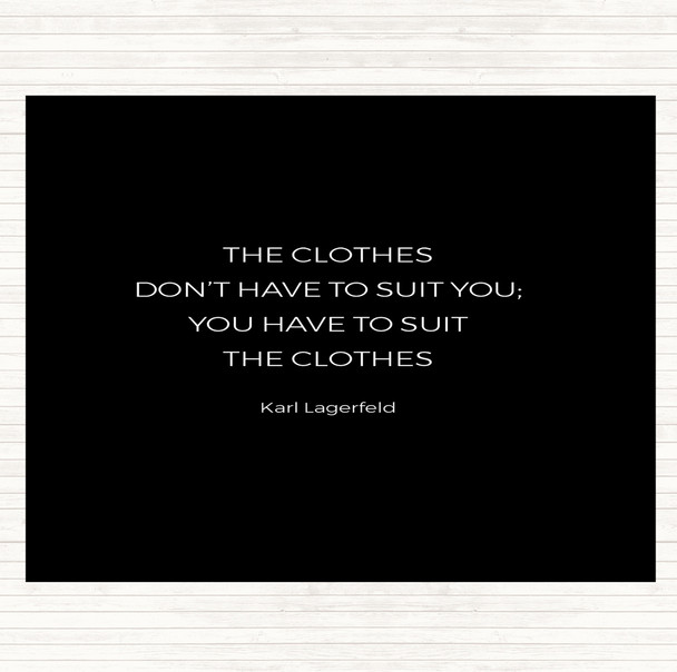 Black White Karl Lagerfield Suit The Clothes Quote Dinner Table Placemat