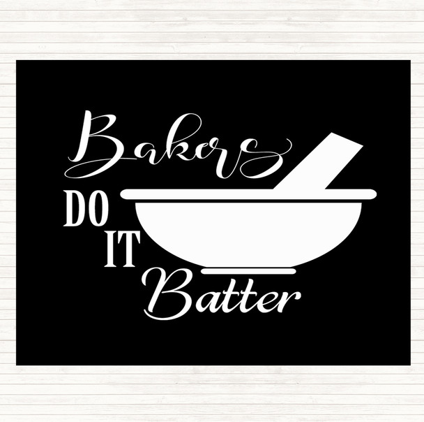Black White Bakers Do It Batter Quote Mouse Mat Pad