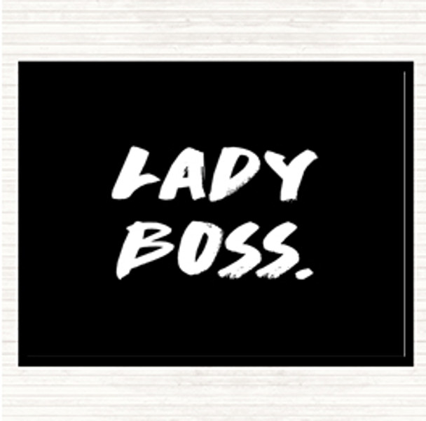 Black White Lady Boss Quote Mouse Mat Pad