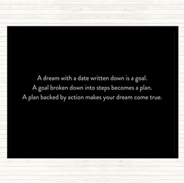 Black White A Plan Backed By Action Makes Dreams Come True Quote Mouse Mat Pad