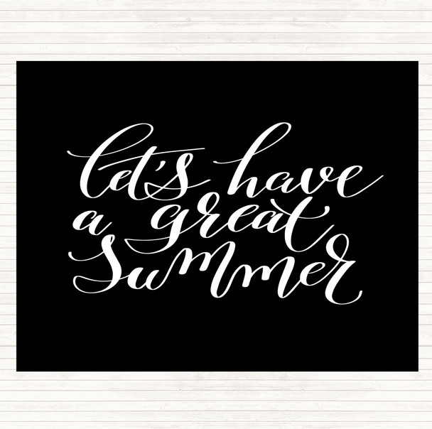 Black White Lets Have A Great Summer Quote Mouse Mat Pad