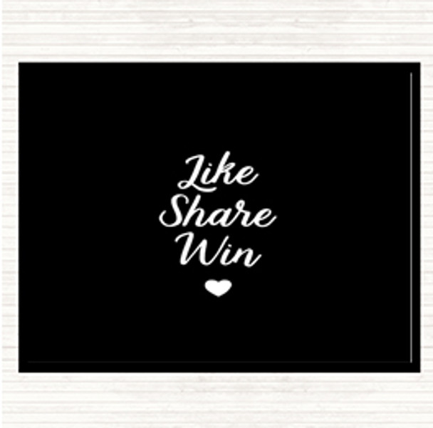 Black White Like Share Win Quote Mouse Mat Pad