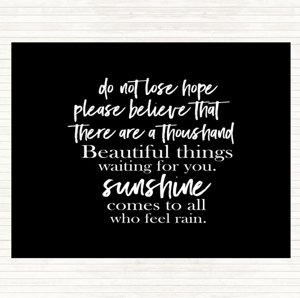 Black White Lose Hope Quote Mouse Mat Pad