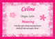 Celine Name Meaning Floral Certificate - The Card Zoo