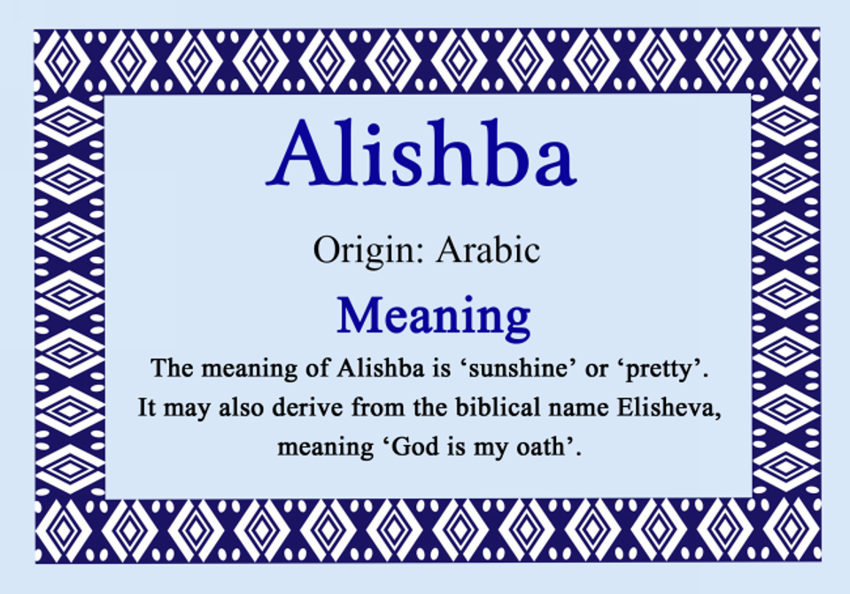 Alishba Personalised Name Meaning Certificate The Card Zoo