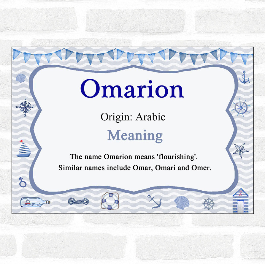 Omarion Name Meaning Nautical Certificate - The Card Zoo