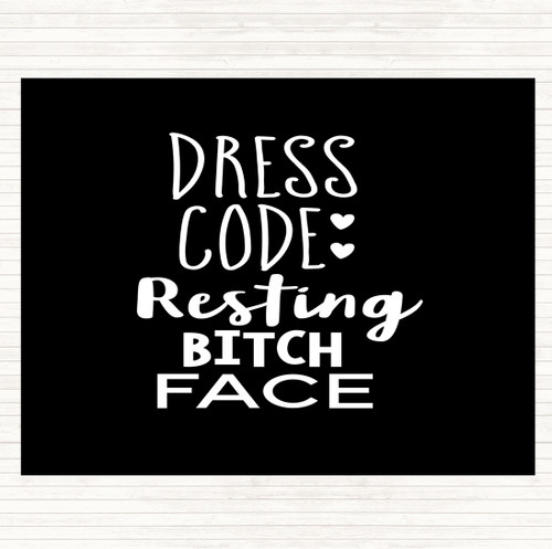 Black White Dress Code Resting Bitch Face Quote Mouse Mat Pad The Card Zoo - white dress roblox code