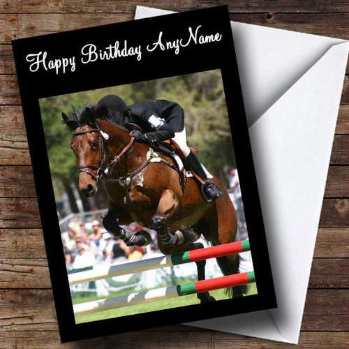 Show Jumping Horse Personalised Birthday Card - The Card Zoo