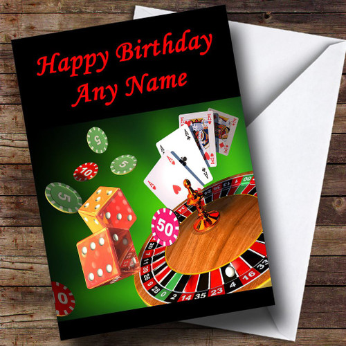 Casino Gambling Personalised Birthday Card - The Card Zoo