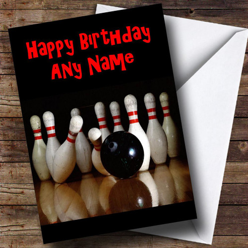 Bowling Personalised Birthday Card - The Card Zoo