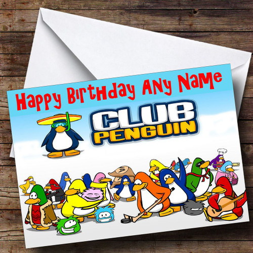 Download Club Penguin Personalised Birthday Card - The Card Zoo