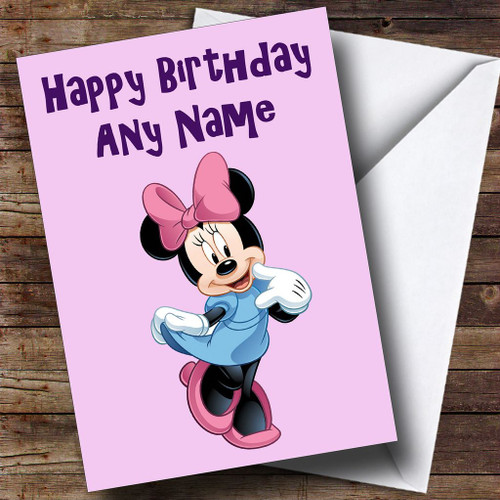 Download Minnie Mouse Pink Personalised Birthday Card - The Card Zoo