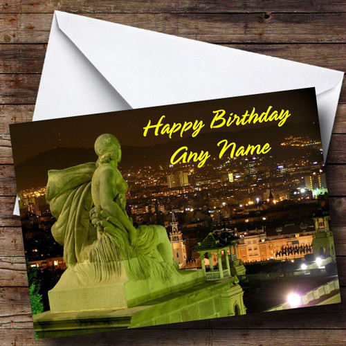 Barcelona Spain Personalised Birthday Card The Card Zoo