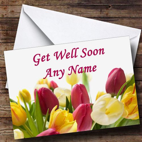 Tulips Personalised Get Well Soon Card - The Card Zoo