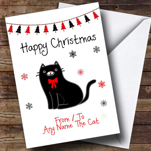 Black From Or To The Cat Pet Personalised Christmas Card - The Card Zoo