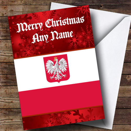 Polish Flag / Poland Personalised Christmas Card - The Card Zoo